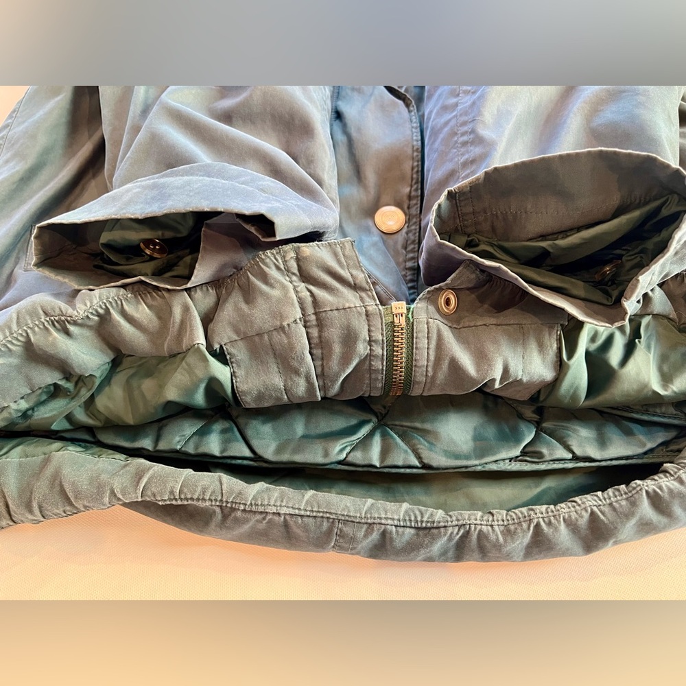 London Fog Vintage Green Coat Puffer Pockets Women’s Small Dark Sage - Picture 14 of 15
